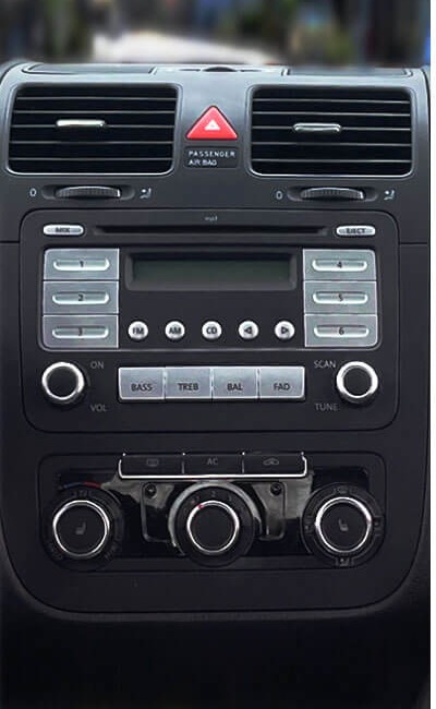 Factory radio before the Ride Modern upgrade